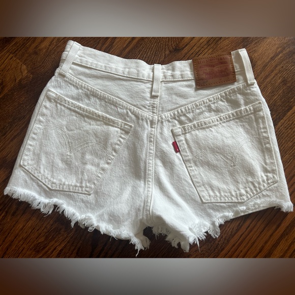 Levi’s 501 original high waist denim shorts white size 24 - Picture 2 of 10
